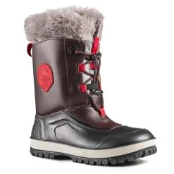 Quechua Botas De Nieve Niños Talla 30-38 Piel Impermeable SH500 Marrón