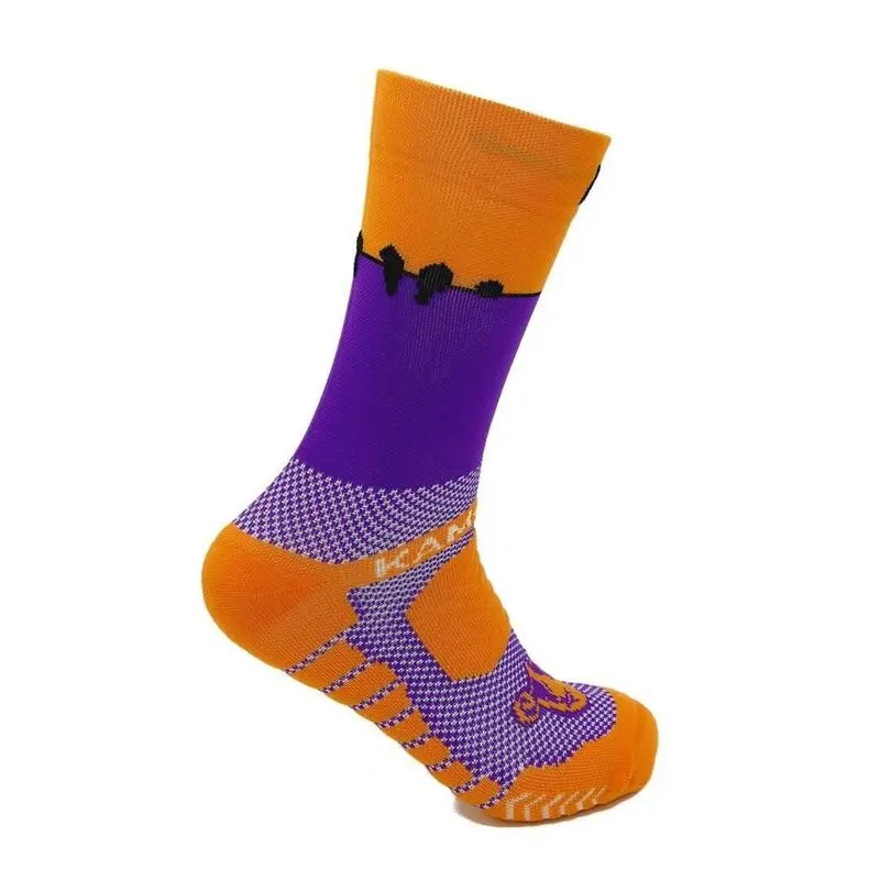 CALCETINES DE RUNNING #PAJARITOS Unisex - KAMUABU Color NARANJA/MORADO 23cm 4 CALCETINES DE RUNNING #PAJARITOS Unisex - KAMUABU Color NARANJA/MORADO 23cm - Imagen 2