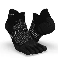 KIPRUN Calcetines Running RUN900 Negro 5 Dedos Finos Invisibles