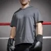 Camiseta De Boxeo Manga Corta Con Capucha Outshock 100 Gris