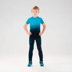 Camiseta Running Manga Corta Niños Kiprun Skincarte Azul