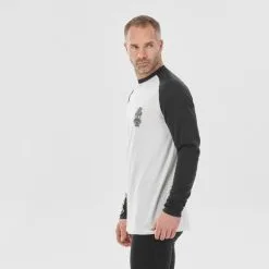 WEDZE Camiseta Térmica De Esquí Hombre - BL 590 Brokovich Lana Merina - Negro Blanco -tienda de material de boxeo camiseta termica de esqui hombre bl 590 brokovich lana merina negro blanco 1