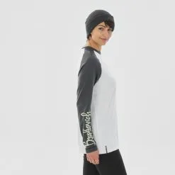 WEDZE Camiseta Térmica De Esquí Lana Merina Mujer - BL 590 Brokovitch - Gris Blanco -tienda de material de boxeo camiseta termica de esqui lana merina mujer bl 590 brokovitch gris blanco 3