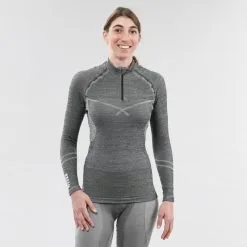 Camiseta Térmica De Esquí Y Nieve Interior Wedze Ski 900 Mujer Lana Gris -tienda de material de boxeo camiseta termica de esqui y nieve interior wedze ski 900 mujer lana gris 1