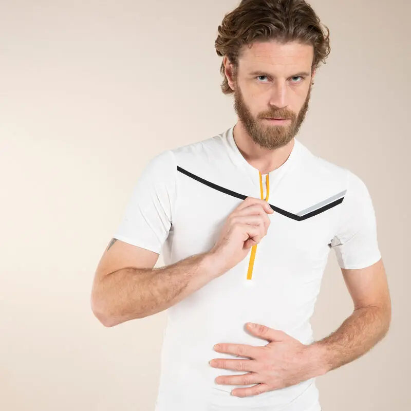 EVADICT Camiseta Trail Running Hombre Blanco Manga Corta Cremallera 5 EVADICT Camiseta Trail Running Hombre Blanco Manga Corta Cremallera - Imagen 3