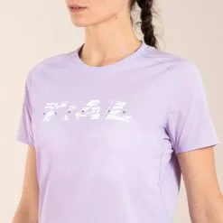 EVADICT CAMISETA TRAIL RUNNING MUJER LILA ESTAMPADO MANGA CORTA -tienda de material de boxeo camiseta trail running mujer lila estampado manga corta 2