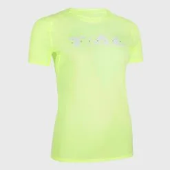 EVADICT CAMISETA TRAIL RUNNING MUJER LILA ESTAMPADO MANGA CORTA -tienda de material de boxeo camiseta trail running mujer lima grafico manga corta