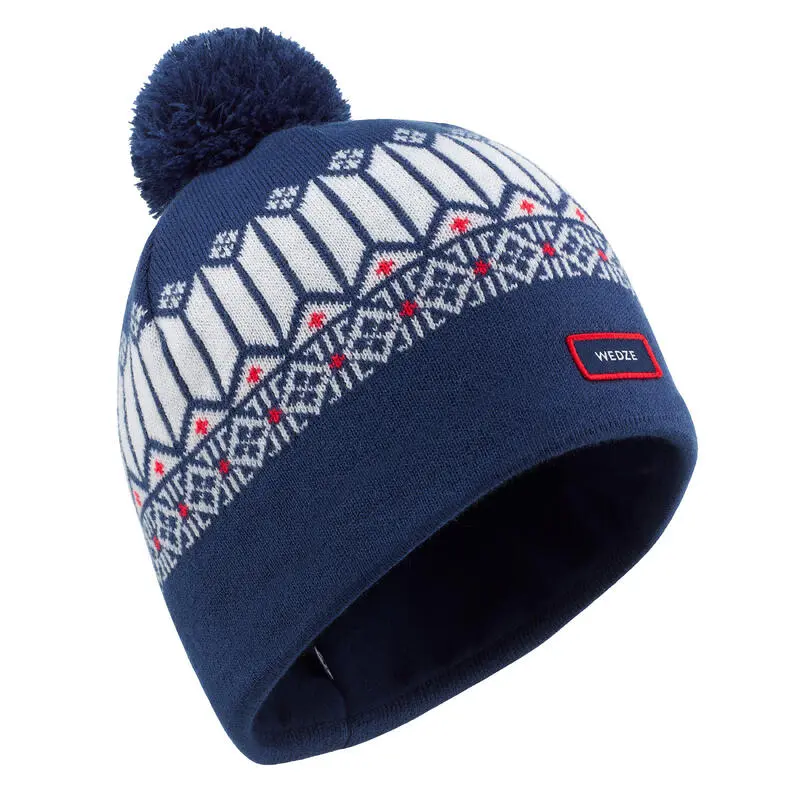 GORRO DE INVIERNO ADULTO WEDZE JACQUARD BLANCO AZUL 8 GORRO DE INVIERNO ADULTO WEDZE JACQUARD BLANCO AZUL - Imagen 6