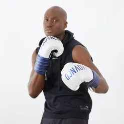 Guantes De Boxeo Outshock 500 Blanco/azul -tienda de material de boxeo guantes de boxeo outshock 500 blancoazul 3