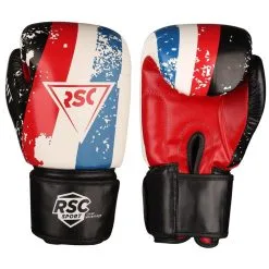 INDIGO SPORTS Guantes De Boxeo PU HIT RSC 10oz Blanco- Azul- Rojo