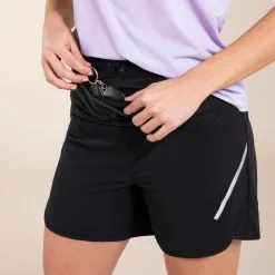 EVADICT Pantalón Corto Trail Running Holgado Mujer Negro -tienda de material de boxeo pantalon corto trail running holgado mujer negro 3