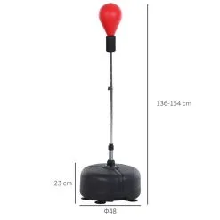 Saco De Boxeo De Pie HOMCOM Rojo, Negro Ø48x154 Cm -tienda de material de boxeo saco de boxeo de pie homcom rojo negro o48x154 cm 2