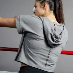 Sudadera De Boxeo Con Capucha Mujer Outshock 100 Gris -tienda de material de boxeo sudadera de boxeo con capucha mujer outshock 100 gris 2